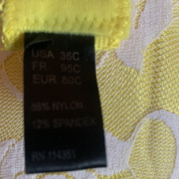 36C Women's Signature Lace Push-Up Yellow Adjustable Bra Y2K Feminine Casual - Picture 13 of 14